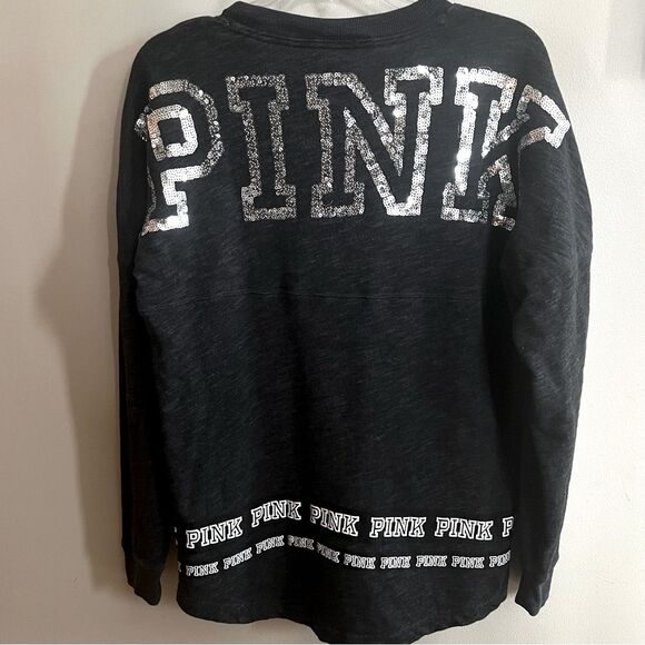 Vintage 90's Pink Victoria’s Secret Campus Bling Long Sleeve Cotton Blend Top - Picture 5 of 16